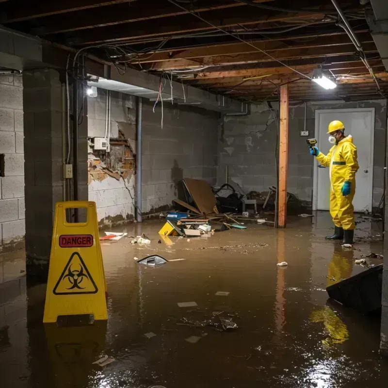 Flooded Basement Electrical Hazard in Edmonton, KY Property